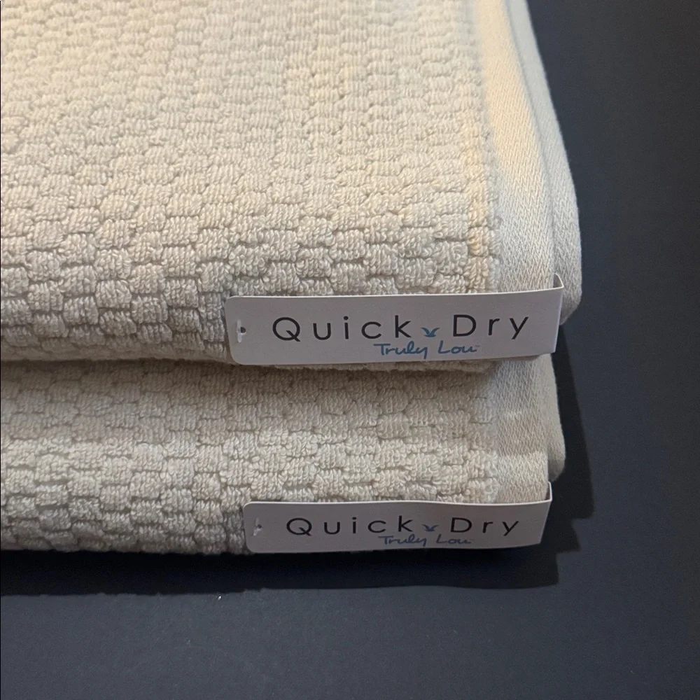 8pc TRULY LOU Quick Dry Zero Twist Cotton Bath Towel Set - Birch - Bone